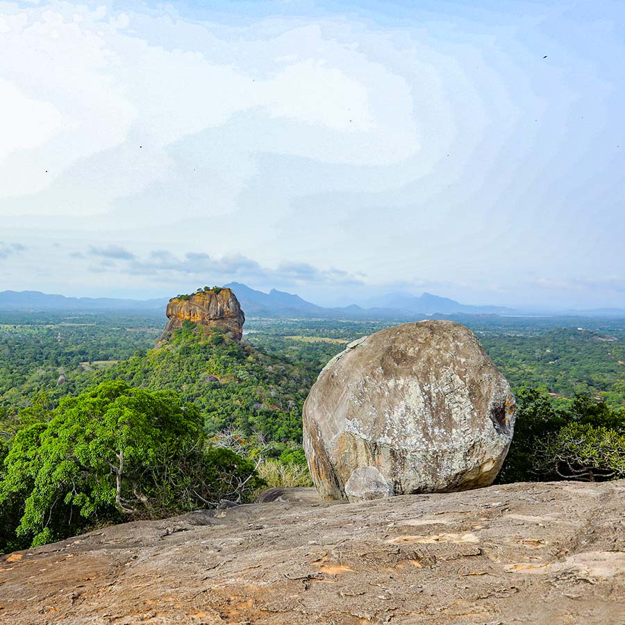 Sigiriya Rock from Pidurangala