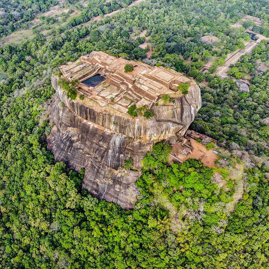 Aerial View of Sigiriya Rock Fortress