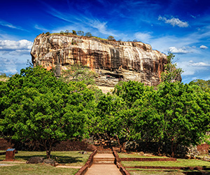Sigiriya Rock from the Entrance Road