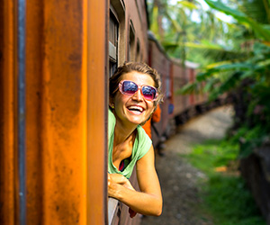 Girl On the Train in Kandy