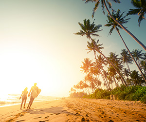 Couple Enjoying Beach in Sri Lanka