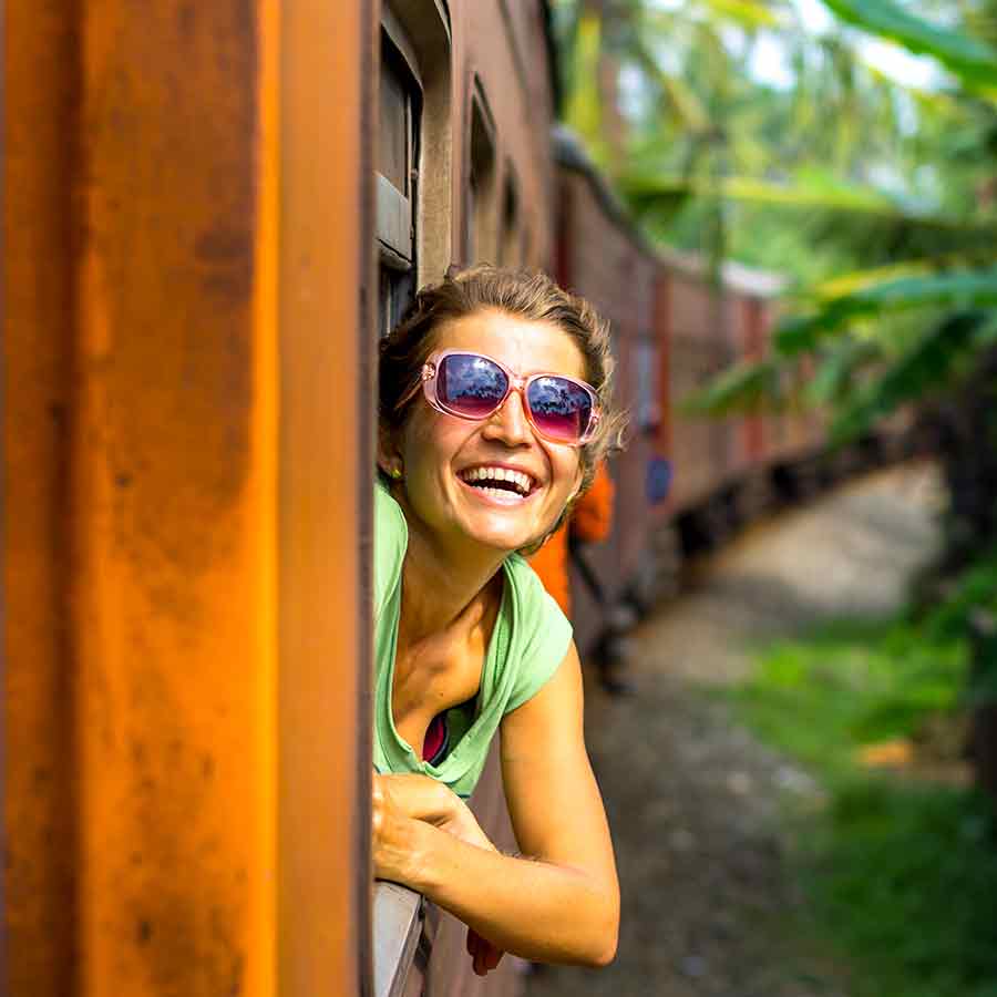 Girl On the Train in Kandy