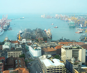 Aerial View of the Colombo Harbor